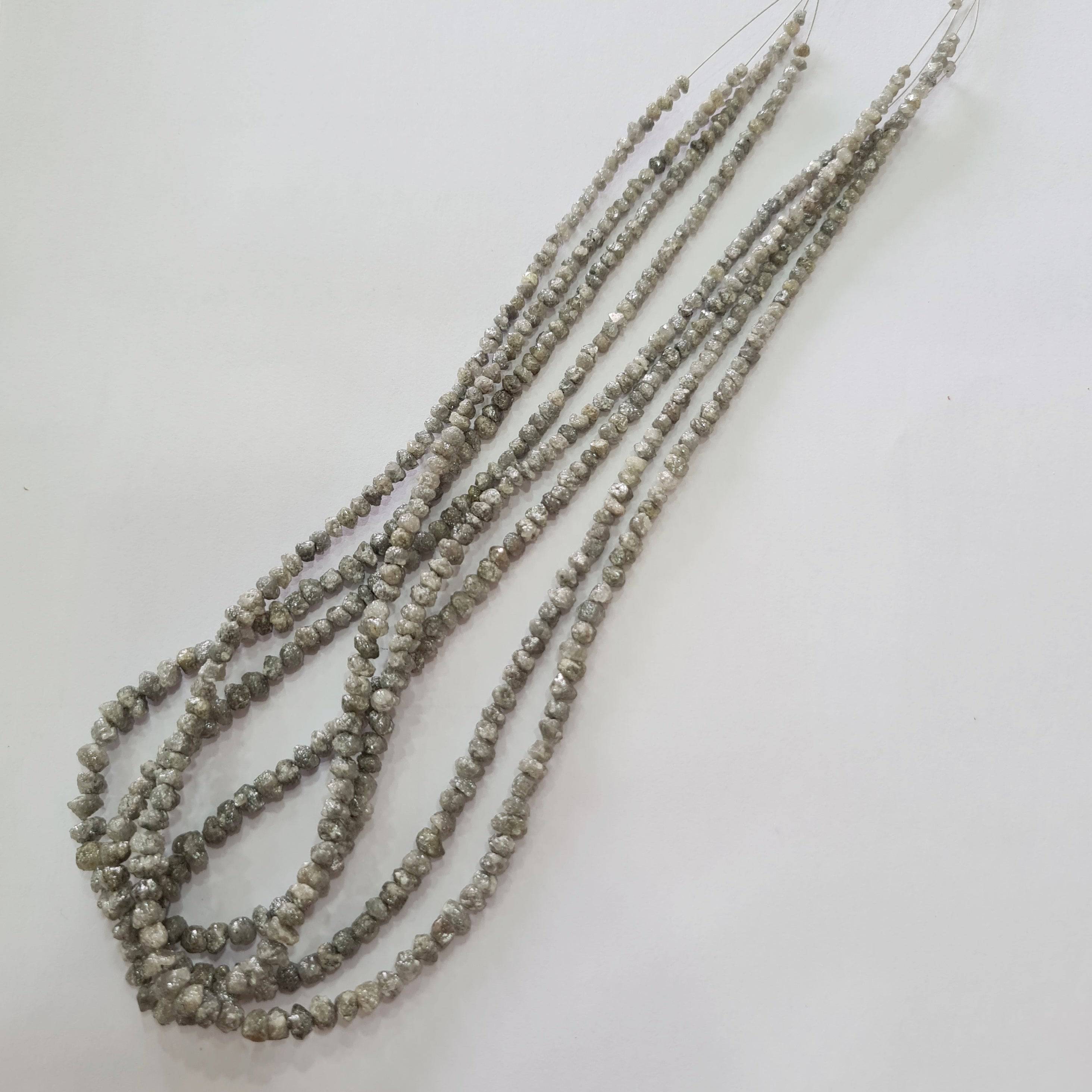 White Diamond Rough Beads | 4-5mm 14 Inches - The LabradoriteKing