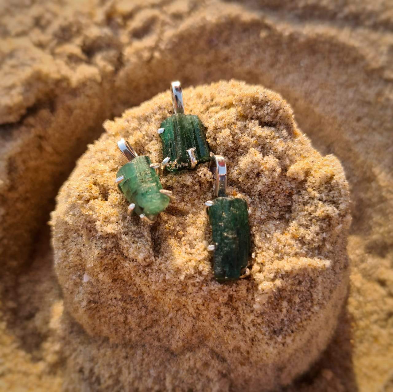 Zambian Emerald Pendant| 925 Sterling Silver Minimalist Style - The LabradoriteKing